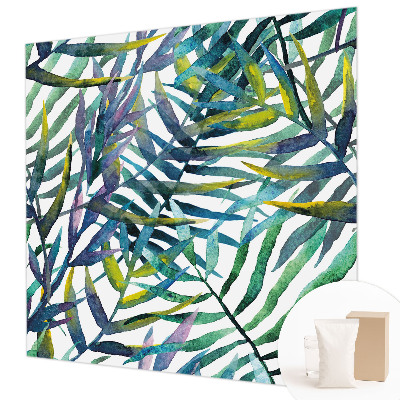 Wallpaper mural for living room with an exotic vegetation motif