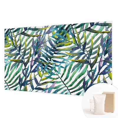 Wallpaper mural for living room with an exotic vegetation motif