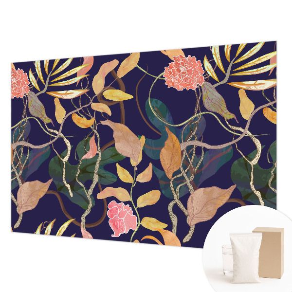 Large wall mural with an elegant botanical design
