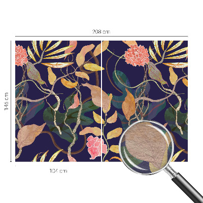 Large wall mural with an elegant botanical design