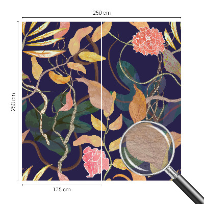 Large wall mural with an elegant botanical design