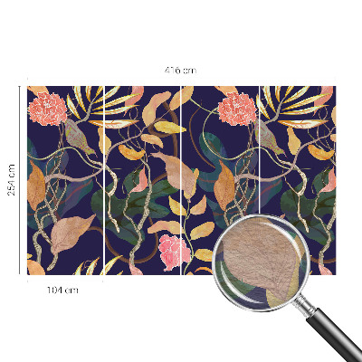 Large wall mural with an elegant botanical design
