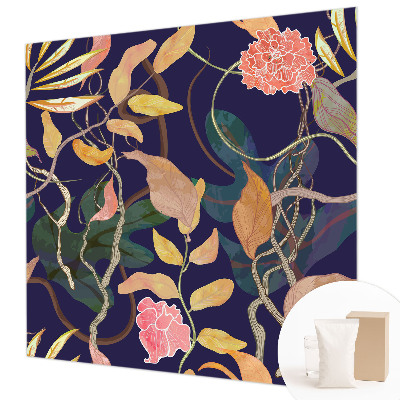 Large wall mural with an elegant botanical design