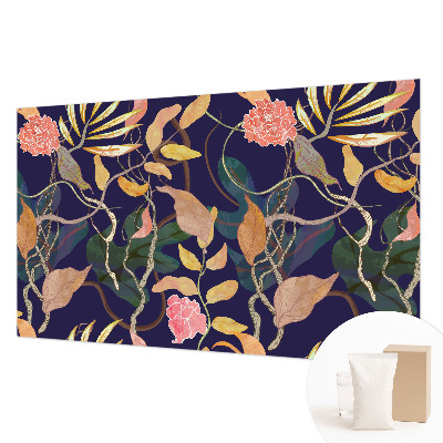 Large wall mural with an elegant botanical design