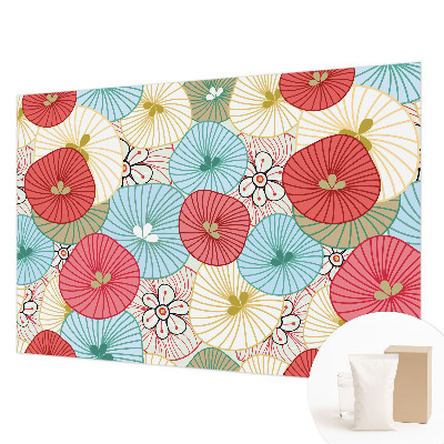 Large wallpaper mural with a floral pattern