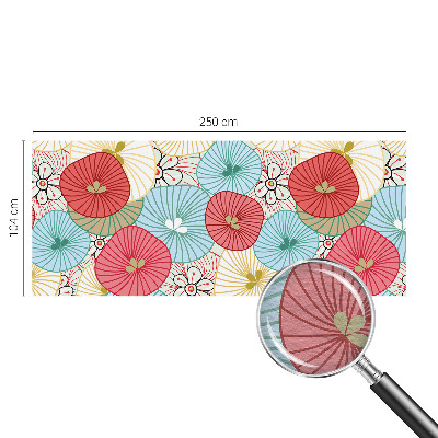 Large wallpaper mural with a floral pattern