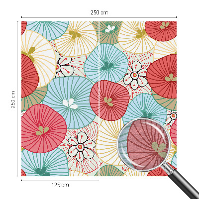 Large wallpaper mural with a floral pattern