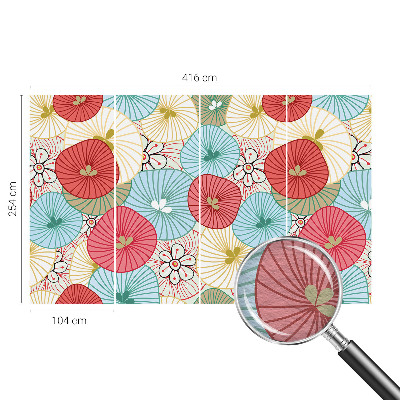 Large wallpaper mural with a floral pattern