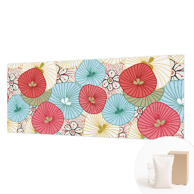 Large wallpaper mural with a floral pattern