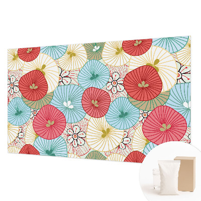 Large wallpaper mural with a floral pattern