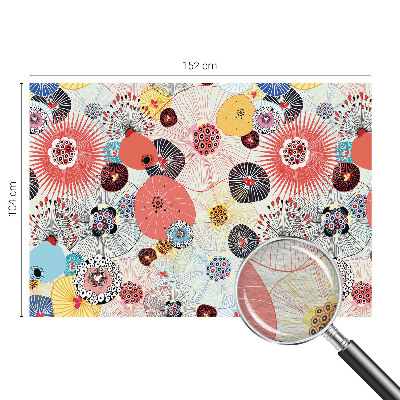 Custom size wall mural with a colorful floral design