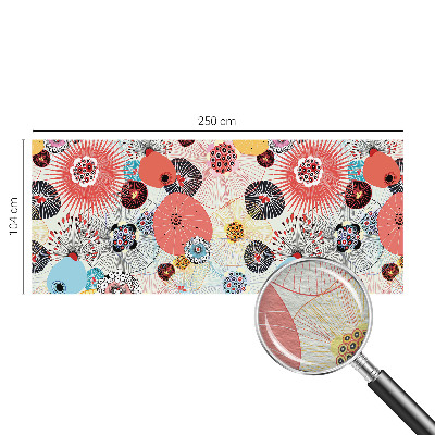 Custom size wall mural with a colorful floral design