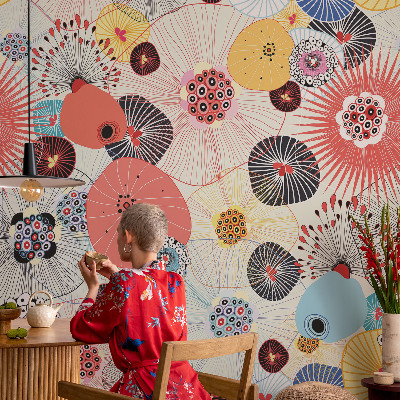 Custom size wall mural Colorful flowers