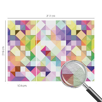 Large wall mural wallpaper with colorful shapes