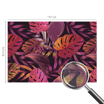Modern wall mural for living room with an exotic leaves design