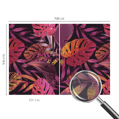 Modern wall mural for living room with an exotic leaves design