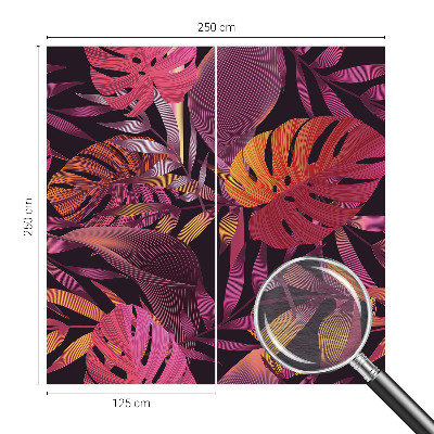 Modern wall mural for living room with an exotic leaves design