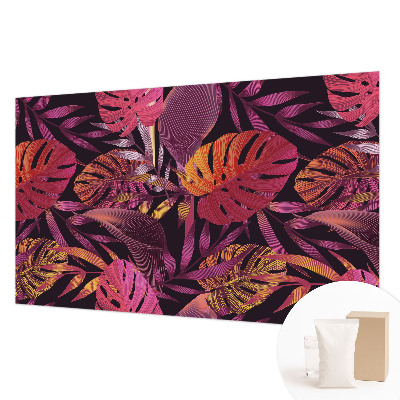 Modern wall mural for living room with an exotic leaves design