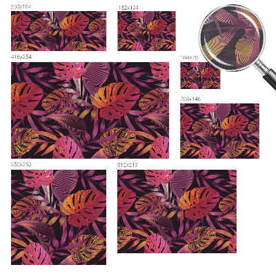 Modern wall mural for living room Exotic leaves