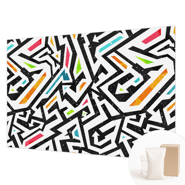 High quality wall mural wallpaper with an abstract mosaic design