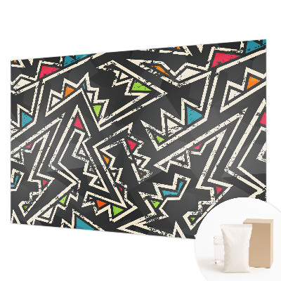 Non-woven wall mural with an energetic geometric pattern