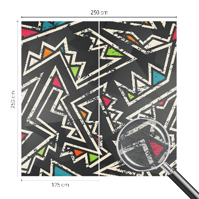 Non-woven wall mural with an energetic geometric pattern
