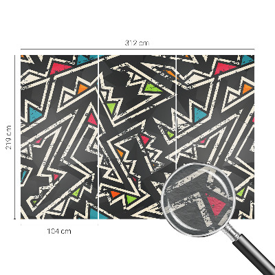 Non-woven wall mural with an energetic geometric pattern