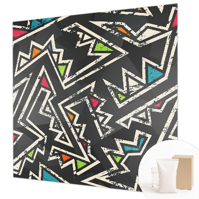 Non-woven wall mural with an energetic geometric pattern