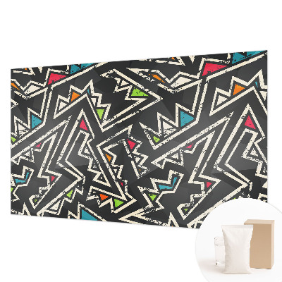 Non-woven wall mural with an energetic geometric pattern