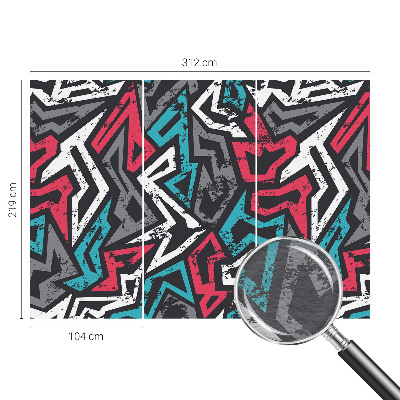 Decorative wall mural for living room with an abstract mosaic design