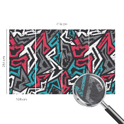 Decorative wall mural for living room with an abstract mosaic design