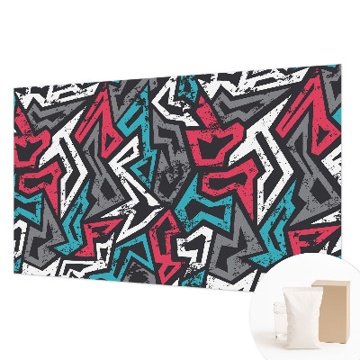 Decorative wall mural for living room with an abstract mosaic design