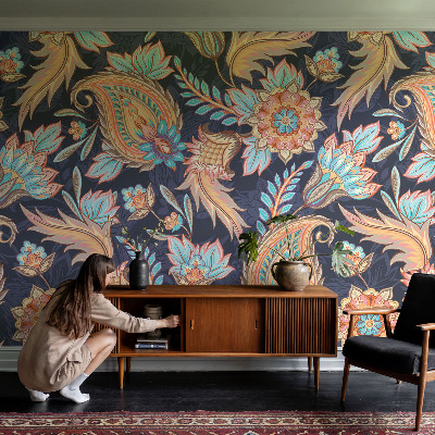 Wallpaper mural with a floral pattern