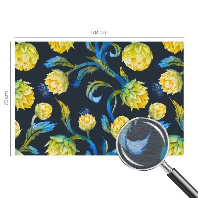 Photo wall mural with a botanical design featuring lush green plants