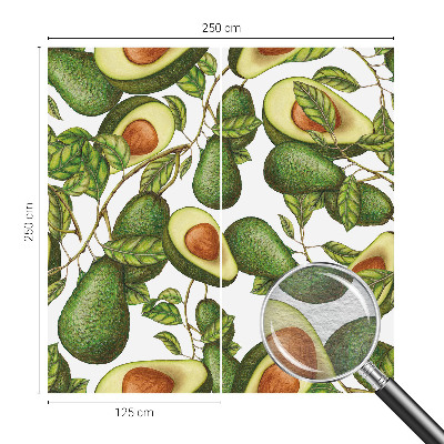 Wall mural for living room with an avocado pattern