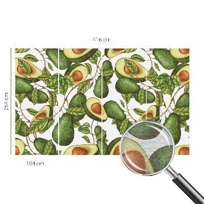 Wall mural for living room with an avocado pattern