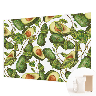 Wall mural for living room with an avocado pattern