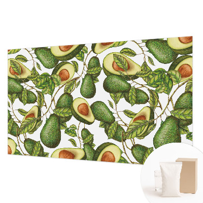 Wall mural for living room with an avocado pattern