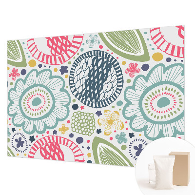 Wall mural for bedroom with floral patterns