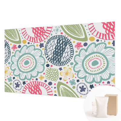 Wall mural for bedroom with floral patterns