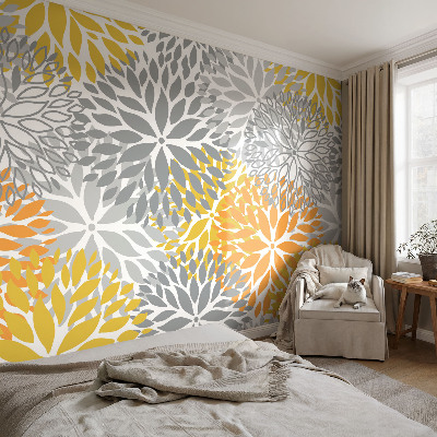 Wallpaper mural for living room Flower energy