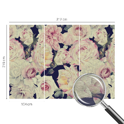 Large wall mural with a flower bouquet design