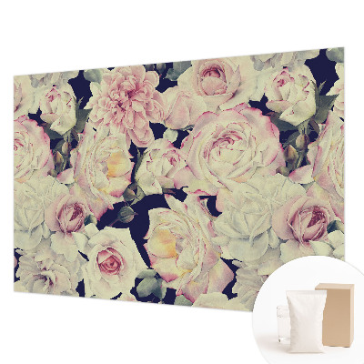 Large wall mural with a flower bouquet design