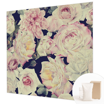 Large wall mural with a flower bouquet design
