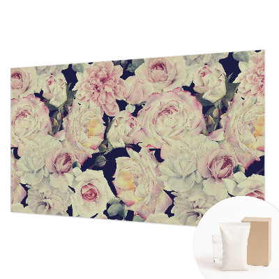 Large wall mural with a flower bouquet design