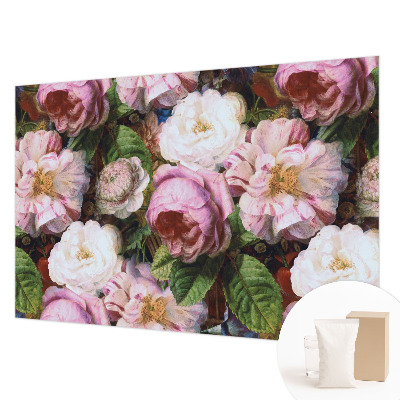 Bedroom wall mural wallpaper with a floral elegance design