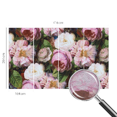 Bedroom wall mural wallpaper with a floral elegance design