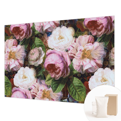 Bedroom wall mural wallpaper with a floral elegance design