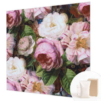 Bedroom wall mural wallpaper with a floral elegance design