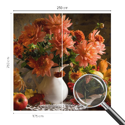 Large wallpaper mural with an autumn composition